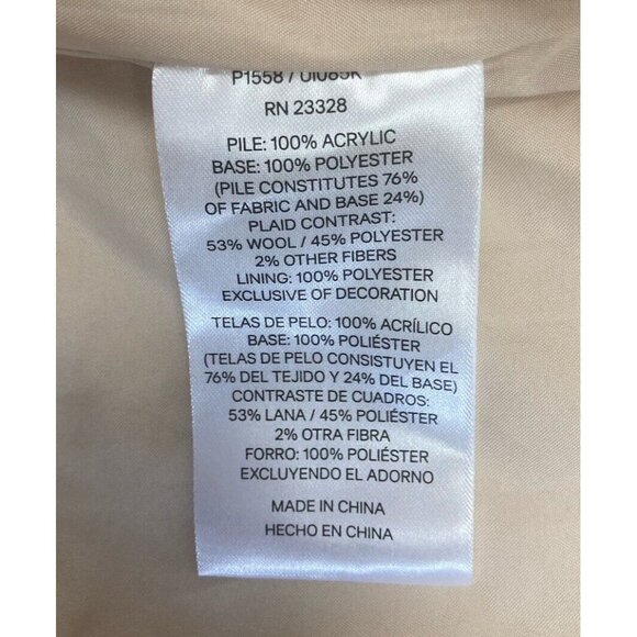 *PENDLETON Jacket Womens Medium Sherpa Fleece Full Zip Plaid Lining Fuzzy Coat - Picture 7 of 8